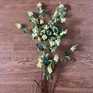 Pottery Barn Faux Snowberry Branches - Set of 3 Ivory Green